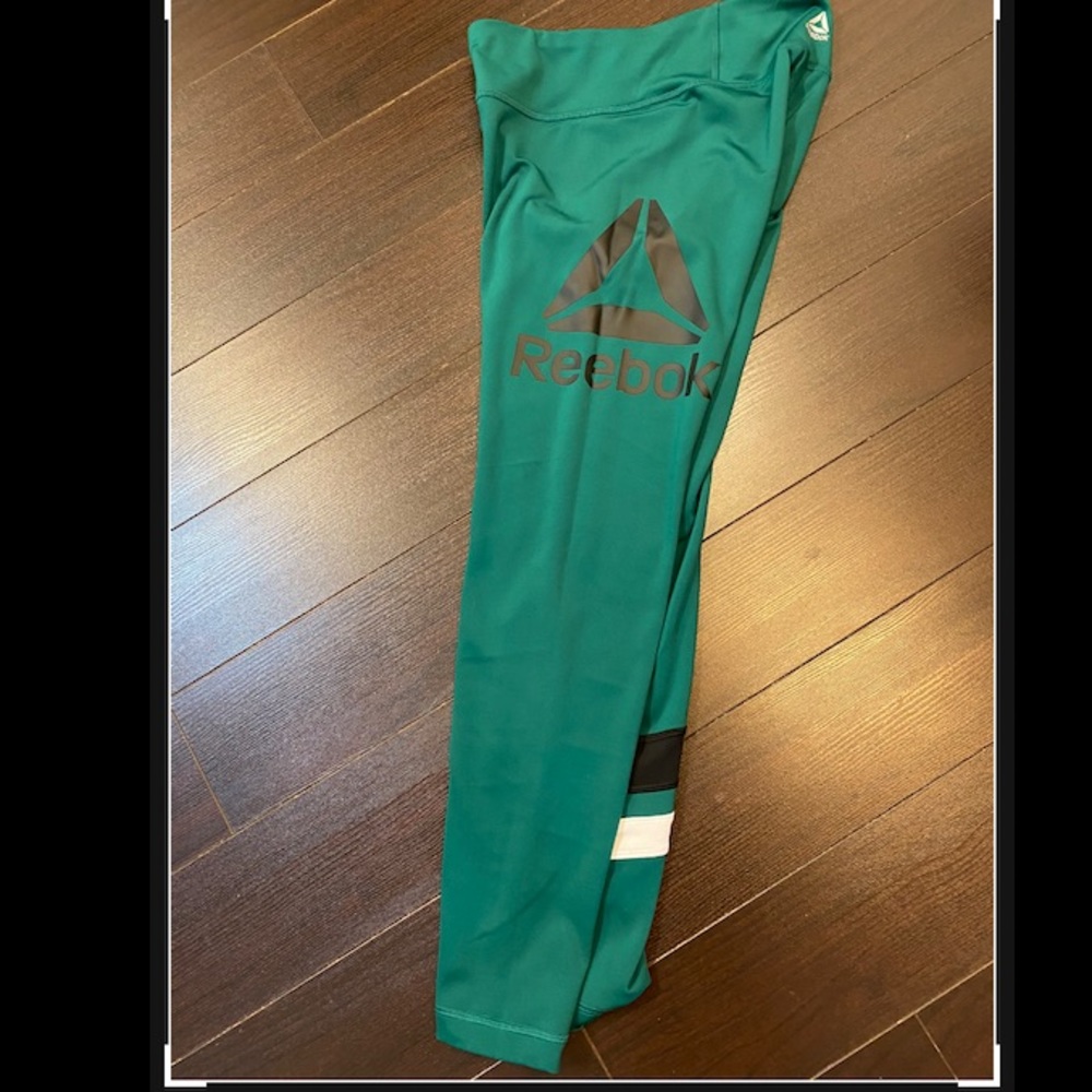 Green Reebok Mid-Rise Leggings